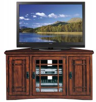 Leick Riley Holliday Mission Corner TV Stand with Storage, 46-Inch, Oak